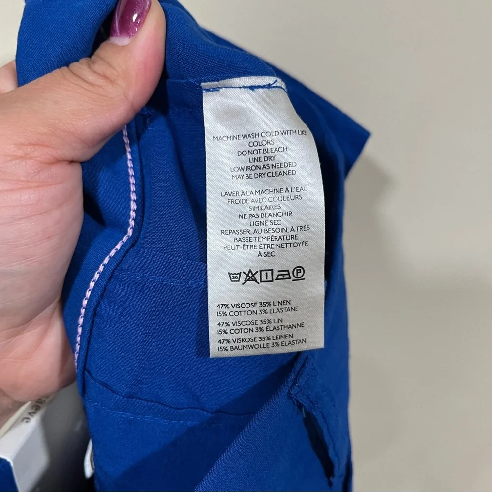 NWT Maeve blue night size 26 cropped ankle pants Anthropologie wide women - Picture 9 of 9